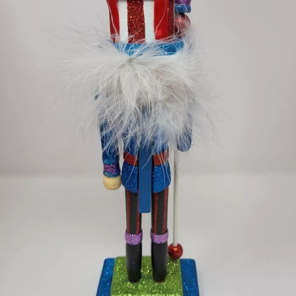 2 Kurt Adler Multi Colored Glitter Whimsical Christmas Nutcrackers 13.5" 2016 - Picture 12 of 16